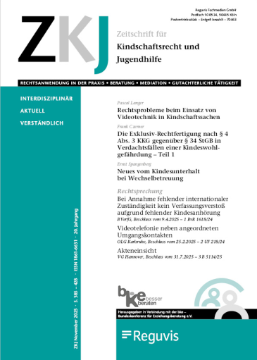  Zeitschrift für Kindschaftsrecht und Jugendhilfe (ZKJ)